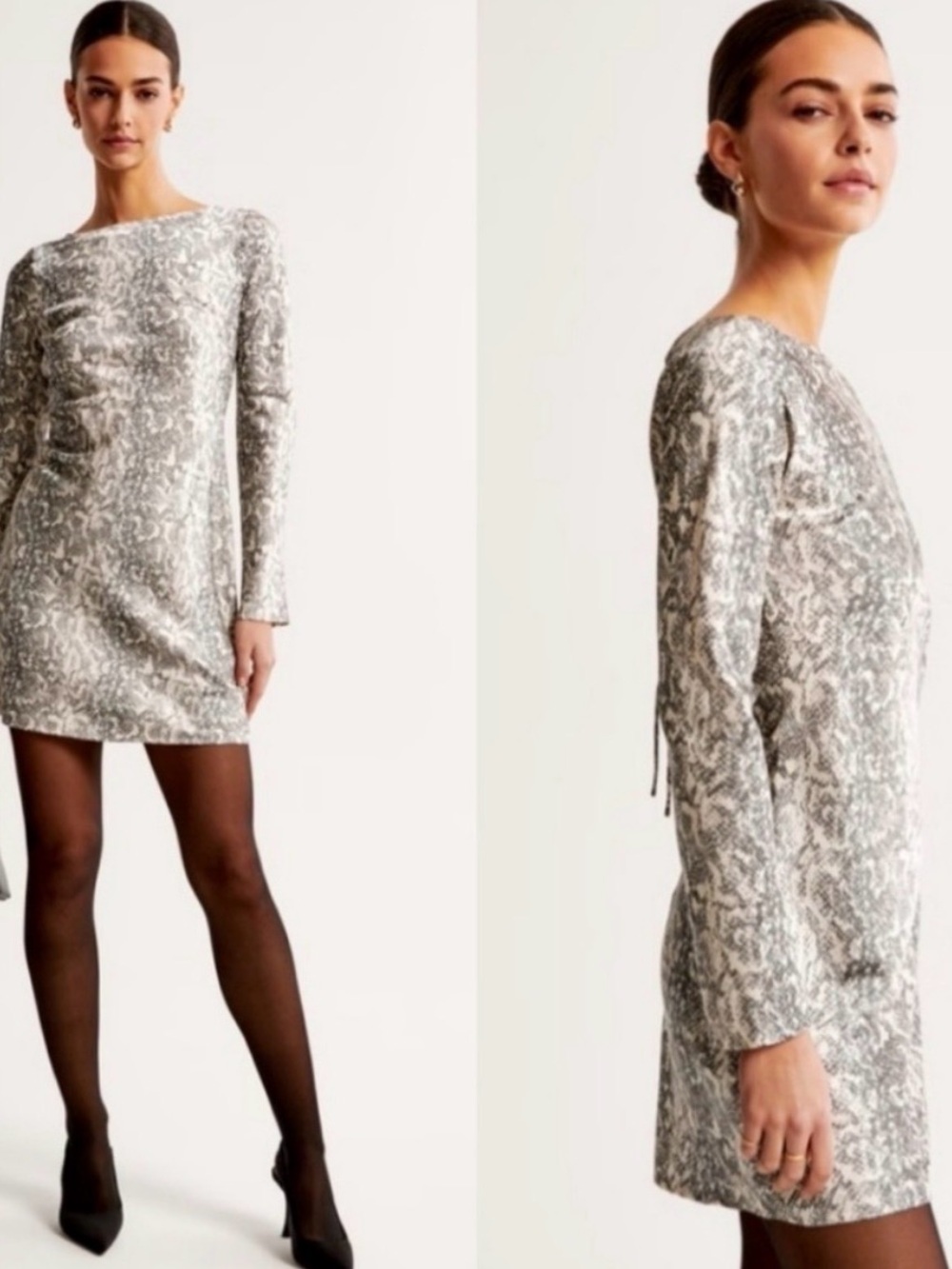 NWT Abercrombie & Fitch  Long-Sleeve Open BackMini Dress Size XS